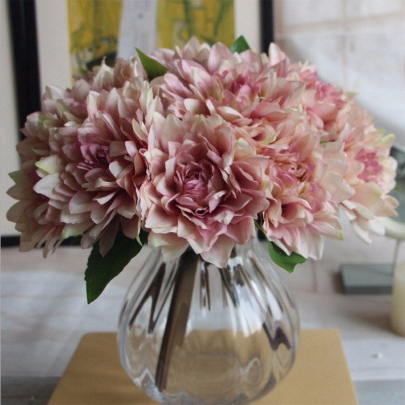 Kunst Dahlia Boeket / Nep Bloemen Kunstplant Tuin Planten, Verzenden, Nieuw, Kunstbloem