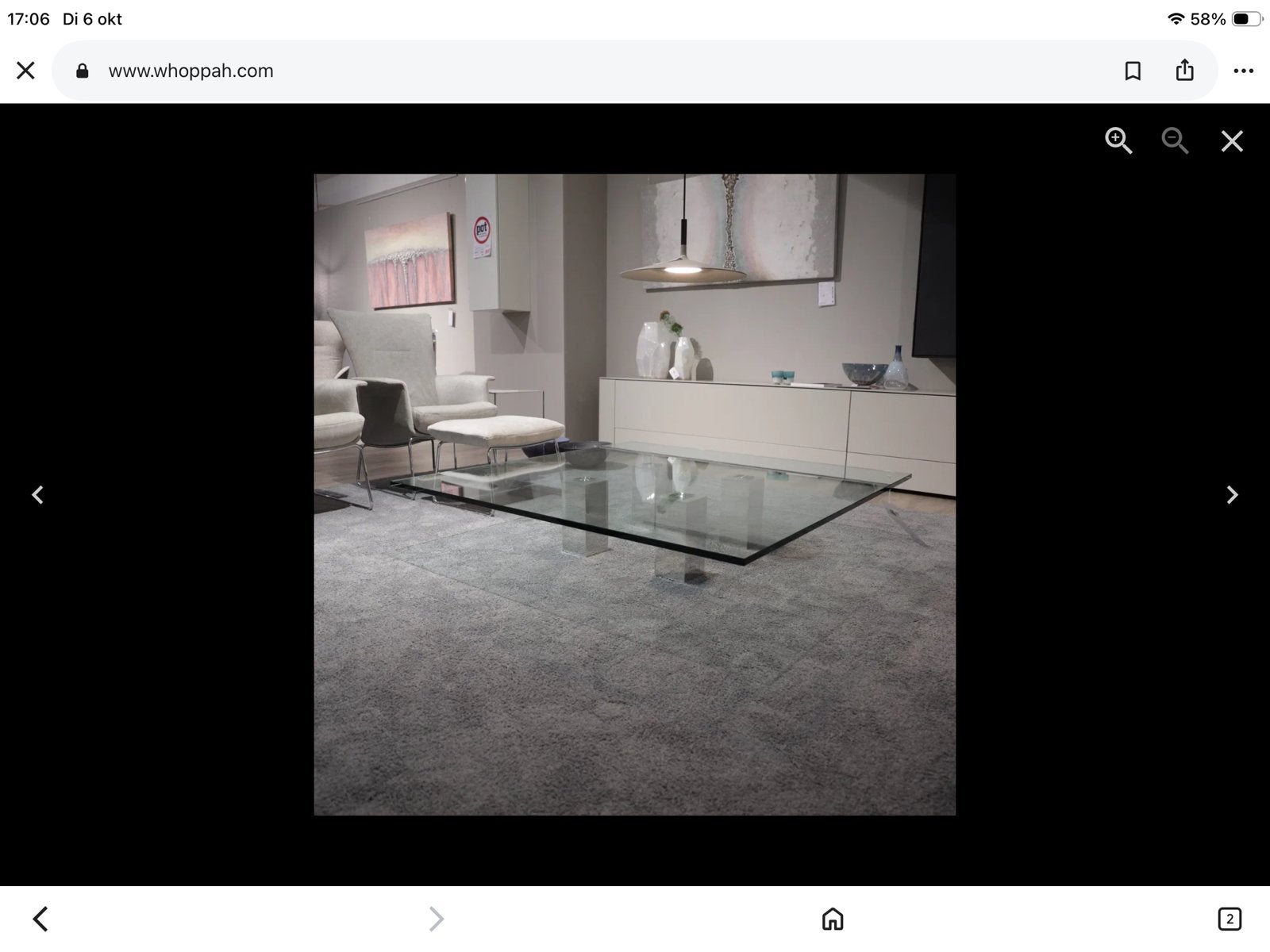 Glazen Abel salontafel 1.40 x 1.40
