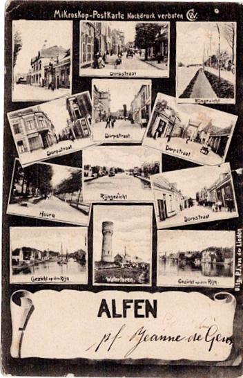 Alfen, MiKrosKop-PostKarte ALFEN  1908, Verzenden, Voor 1920, Gelopen, Zuid-Holland