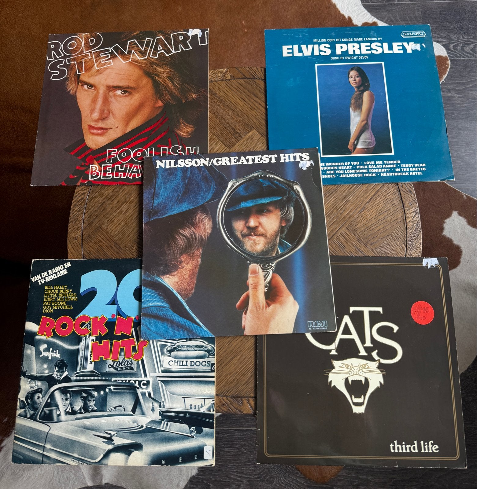 Diverse LP platen: Rod Stewart, Elvis, Nilsson, The Cats e.a, LP, Rock, Gebruikt, Ophalen of Verzenden