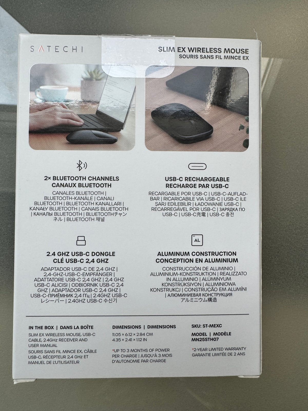 Satechi Slim EX Draadloze Muis - Bluetooth & 2.4 GHz, Ophalen, Muis, Ergonomisch, Zo goed als nieuw