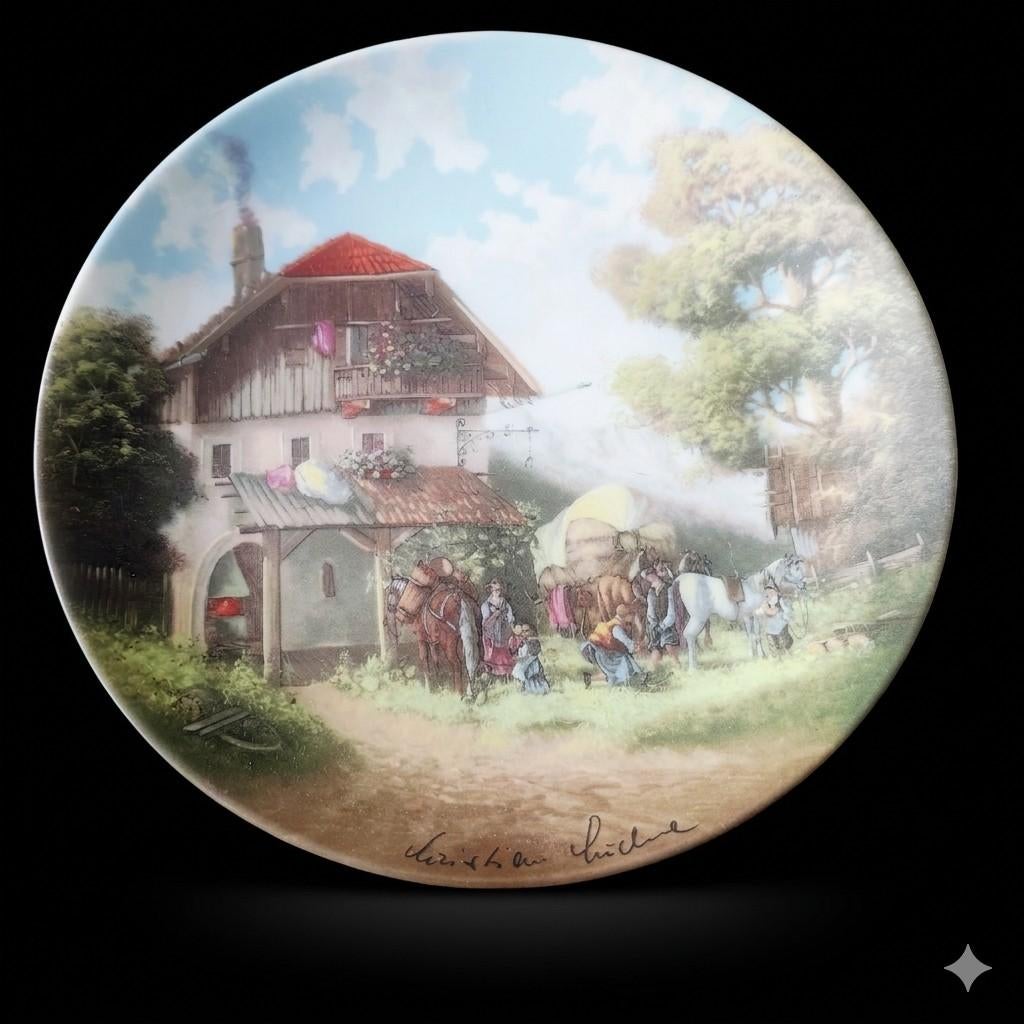 Decoratief wandbord met landelijk tafereel, Ophalen