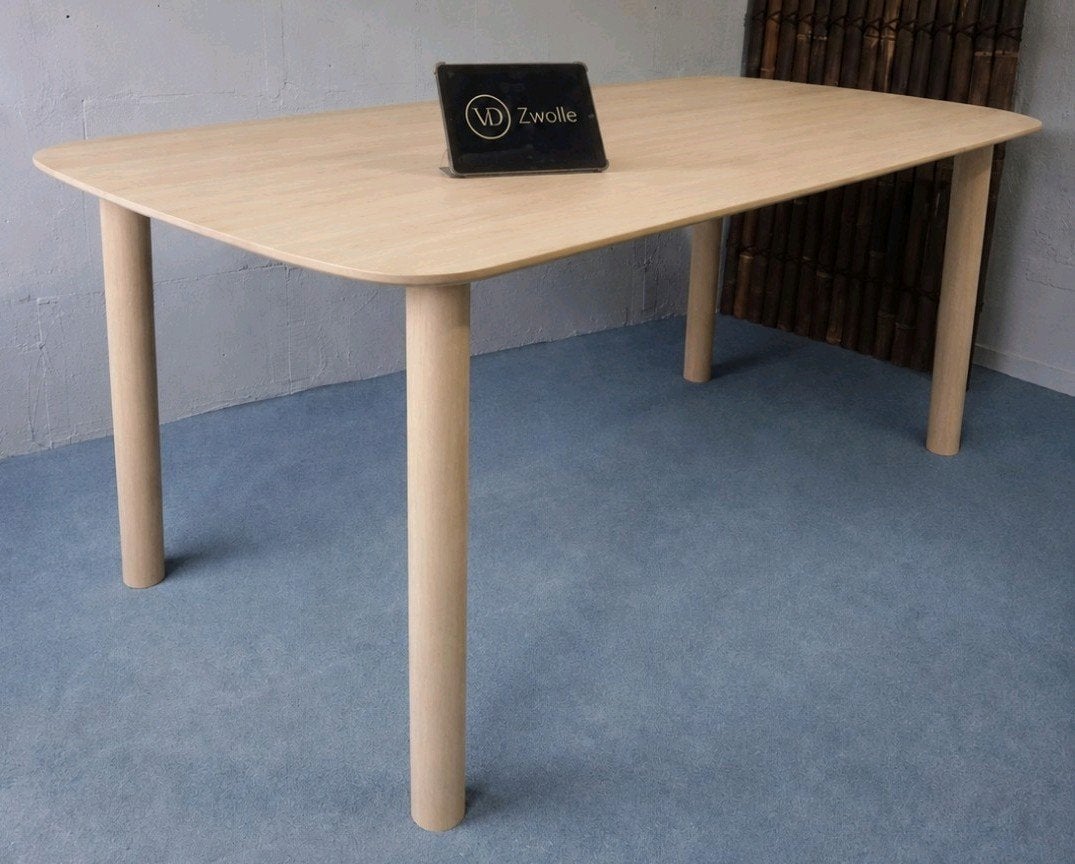 Eettafel Deens ovaal ook recht massief eiken op maat noten, 100 tot 150 cm, Eikenhout, Ophalen of Verzenden, Vijf personen of meer
