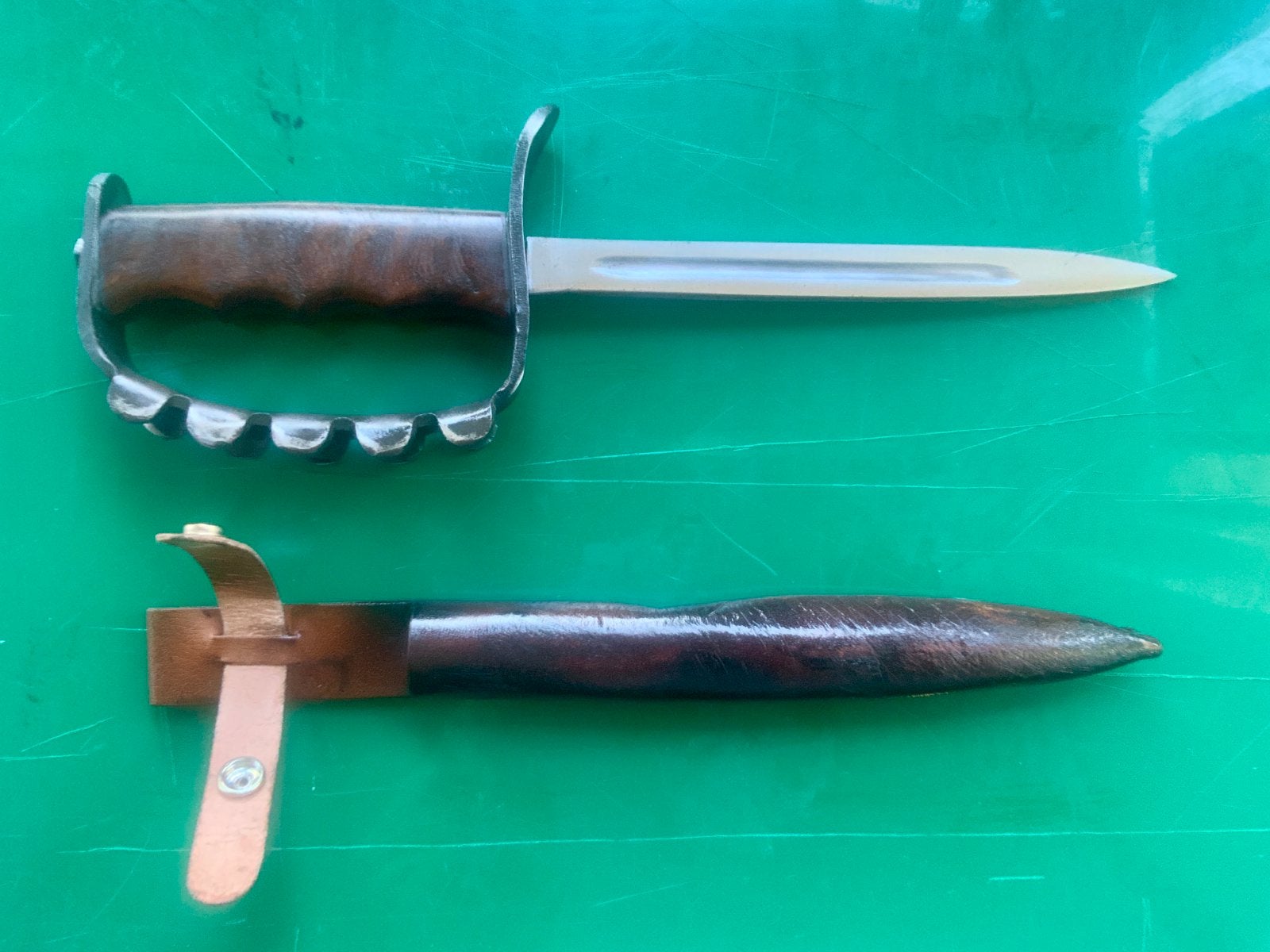 Trench knuckle Knife WWI US repro, Ophalen of Verzenden, Landmacht, Amerika, Mes of Dolk