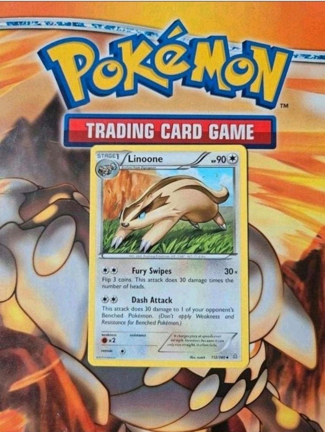 Linoone 112/160 XY Primal Clash pokemon kaart nm, Ophalen of Verzenden, Zo goed als nieuw, Losse kaart
