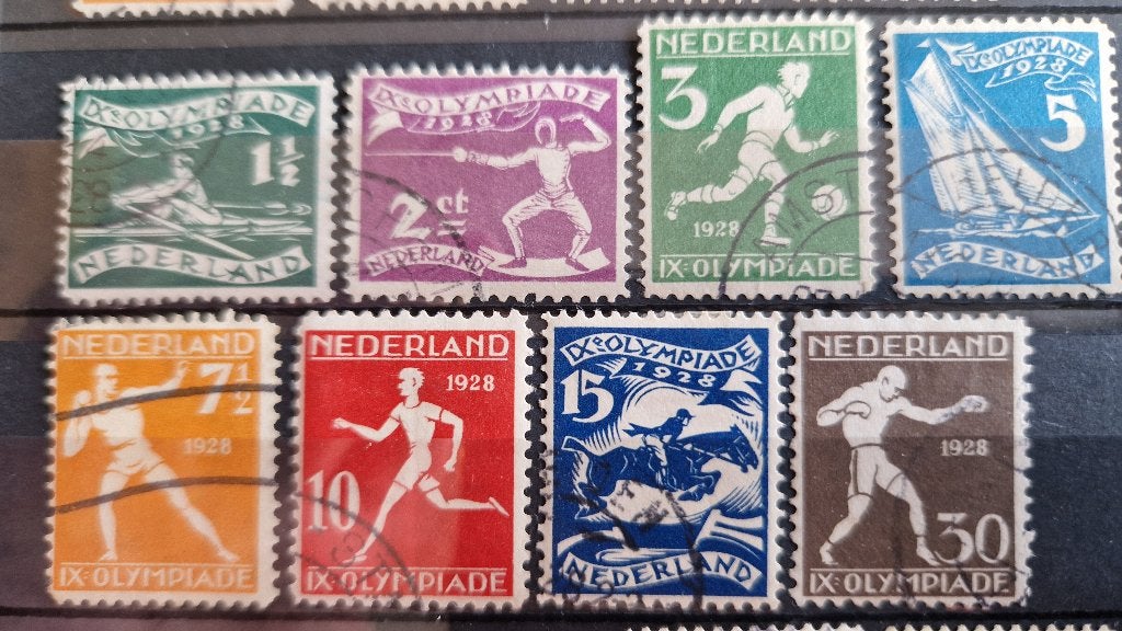 NVPH 212-219 gestempeld. Olympiade 1928 (7)., Postzegels en Munten, Postzegels | Nederland, Verzenden, T/m 1940, Gestempeld
