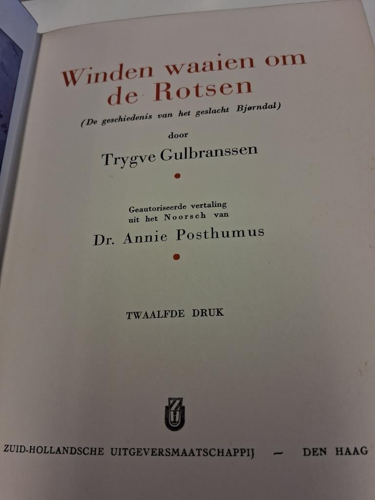 Winden waaien om de Rotsen - Trygve Gulbranssen (12e druk), Ophalen of Verzenden, Gelezen, Trygve Gulbranssen, Nederland