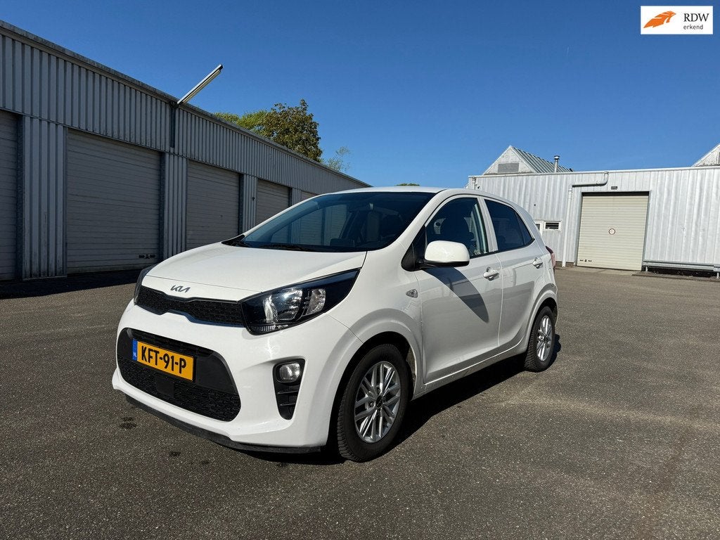 Kia Picanto 1.0 DPi Apple Carplay, Stuur- en stoelverwarming, Auto's, Stof, Gebruikt, 4 stoelen, Wit