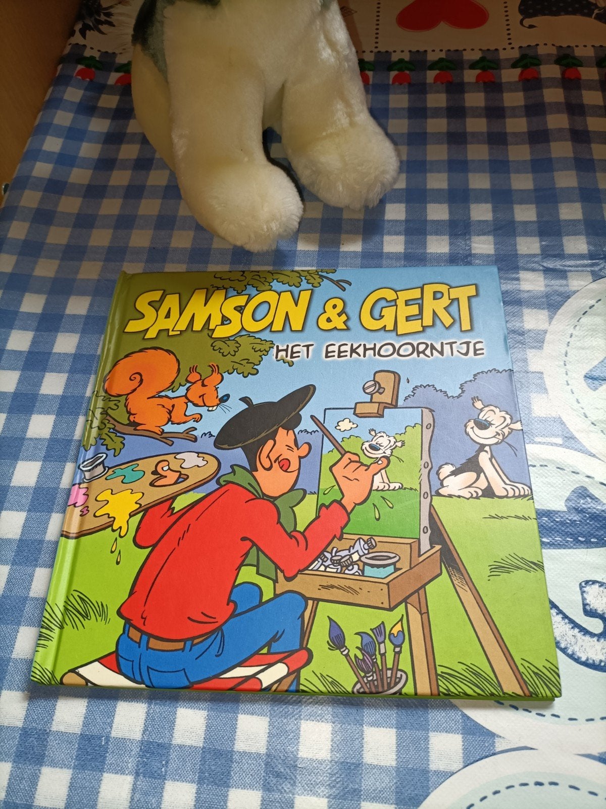 Samson knuffel 20 cm + boek Samson en Gert Het eekhoorntje, Ophalen of Verzenden, Zo goed als nieuw, Overige typen