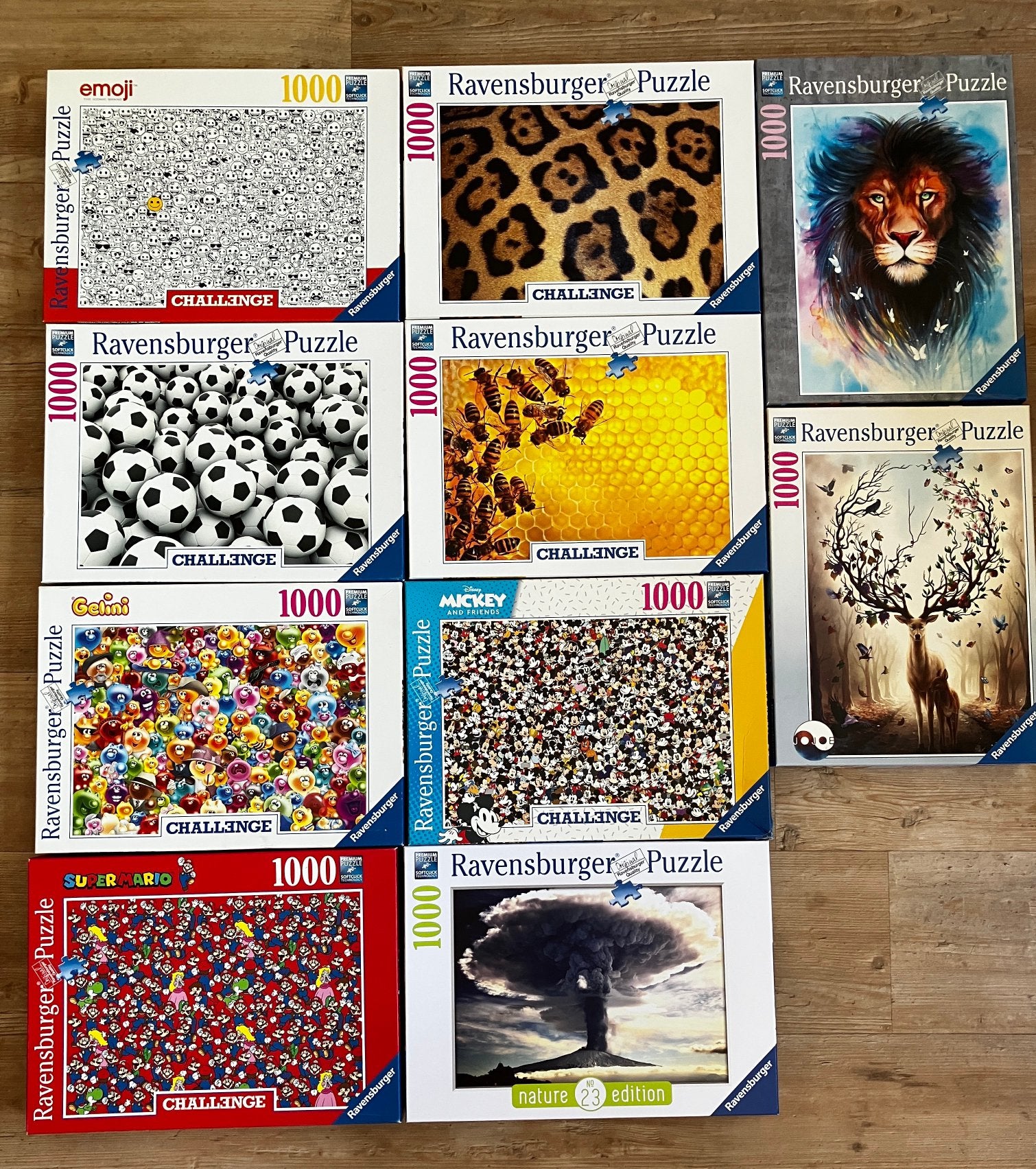 10 verschillende legpuzzels Ravenburgers - Challenge -1000, Hobby en Vrije tijd, Denksport en Puzzels, Ophalen, 500 t/m 1500 stukjes