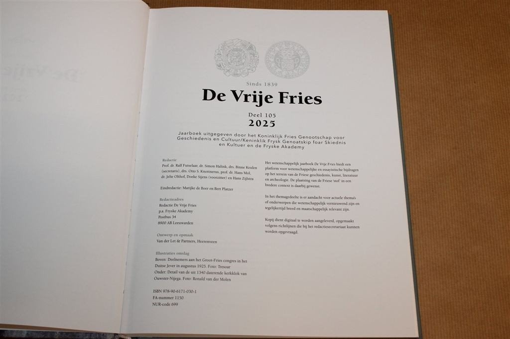 De Vrije Fries 105 — Friese Geschiedenis Jaarboek 2025, Boeken, Ophalen of Verzenden, Zo goed als nieuw