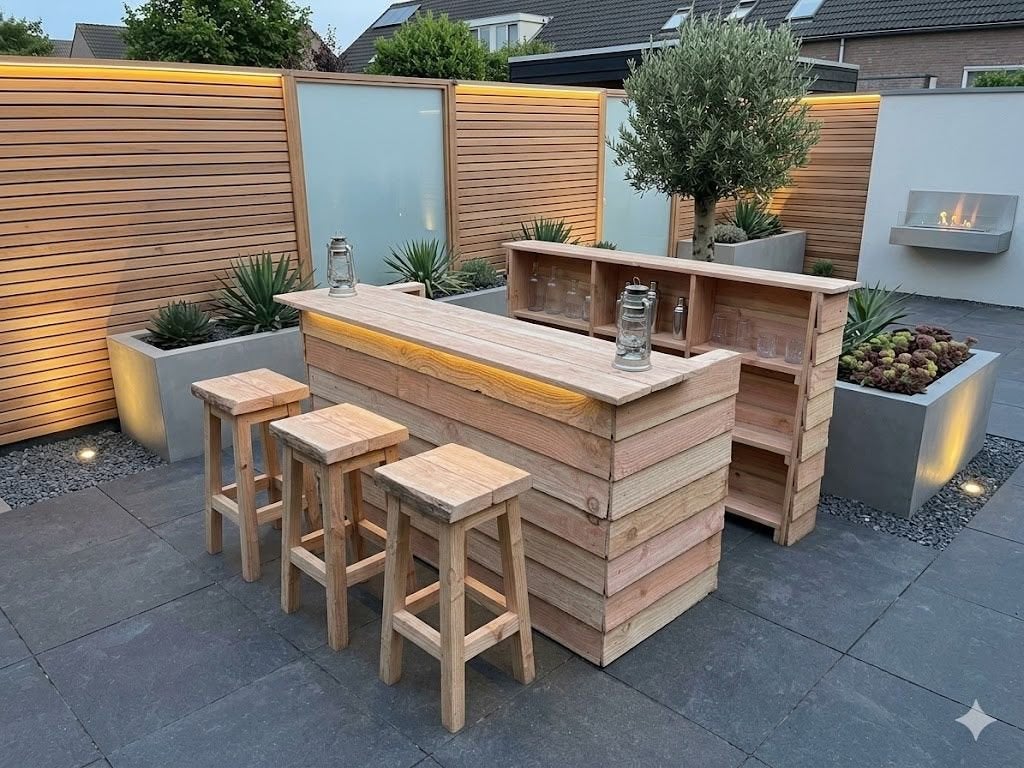 Nieuwe Houten Tuinbar / Buitenkeuken – Op maat gemaakt!, Tuin en Terras, Ophalen, Nieuw, Houtskool, Handgemaakt