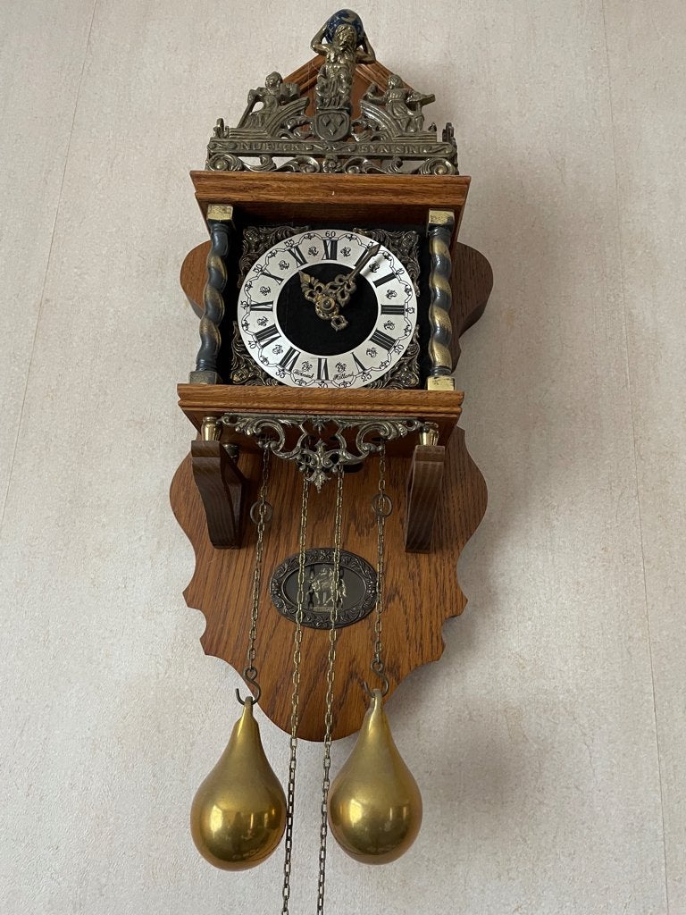 Wandklok, Ophalen, Analoog, Met gewichten, Wandklok