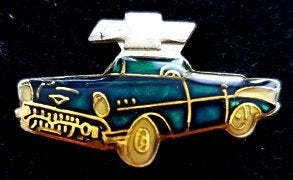 Chevrolet Bel Air pin- dblauw epoxy, Verzenden, Nieuw, Transport, Speldje of Pin