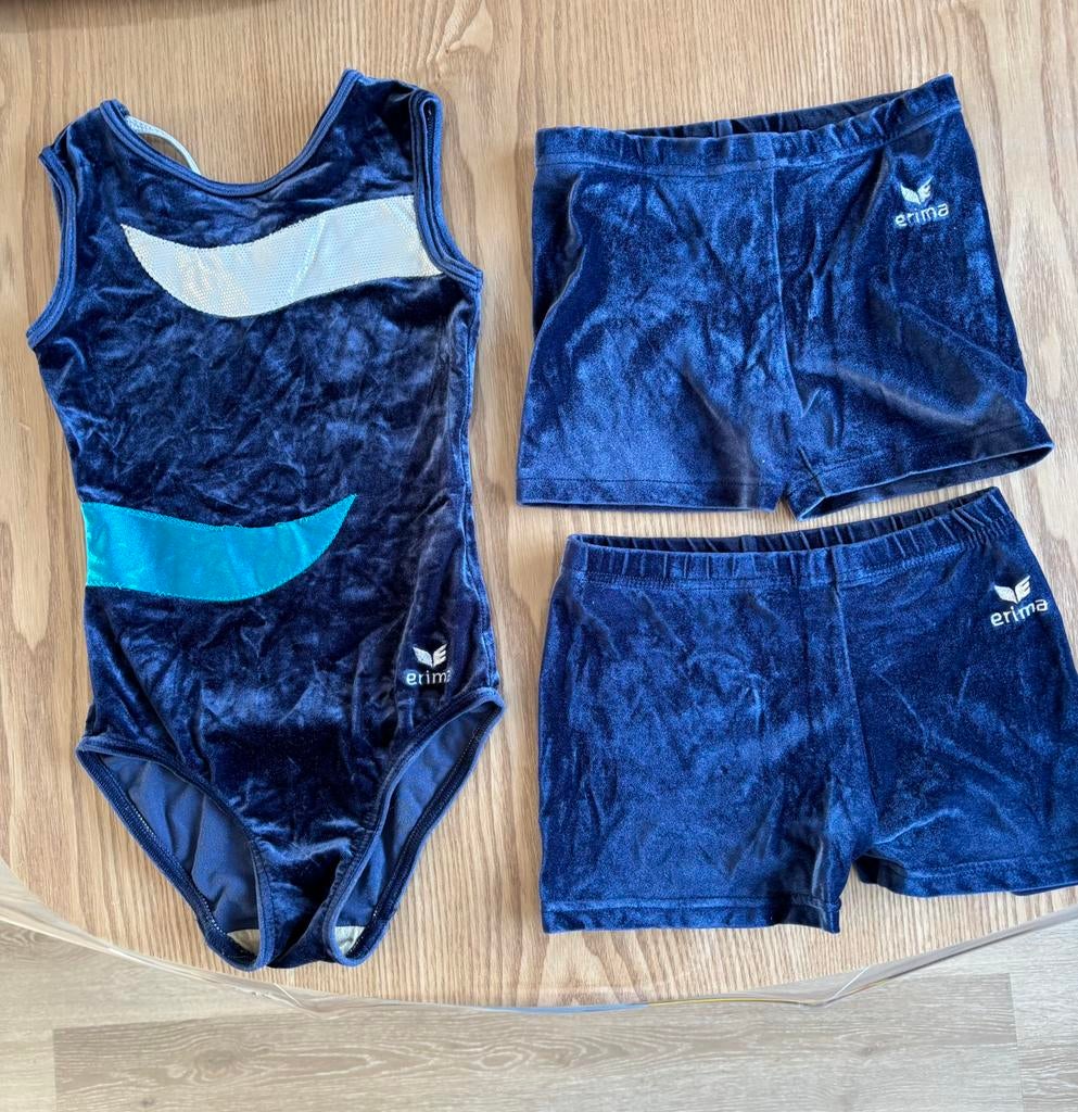 KDO turnpakje, Sport en Fitness, Turnen, Gebruikt, Blauw, Turnpak(je), Kindermaat 122 t/m 140