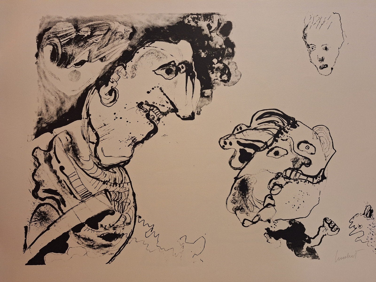Lucebert - Cobra figuren (Zeefdruk), Ophalen of Verzenden