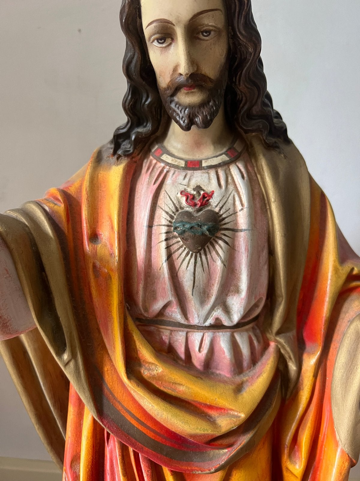 Heilig Hart Jezus beeld - Vintage religieus beeld, Antiek en Kunst, Antiek | Religie, Ophalen