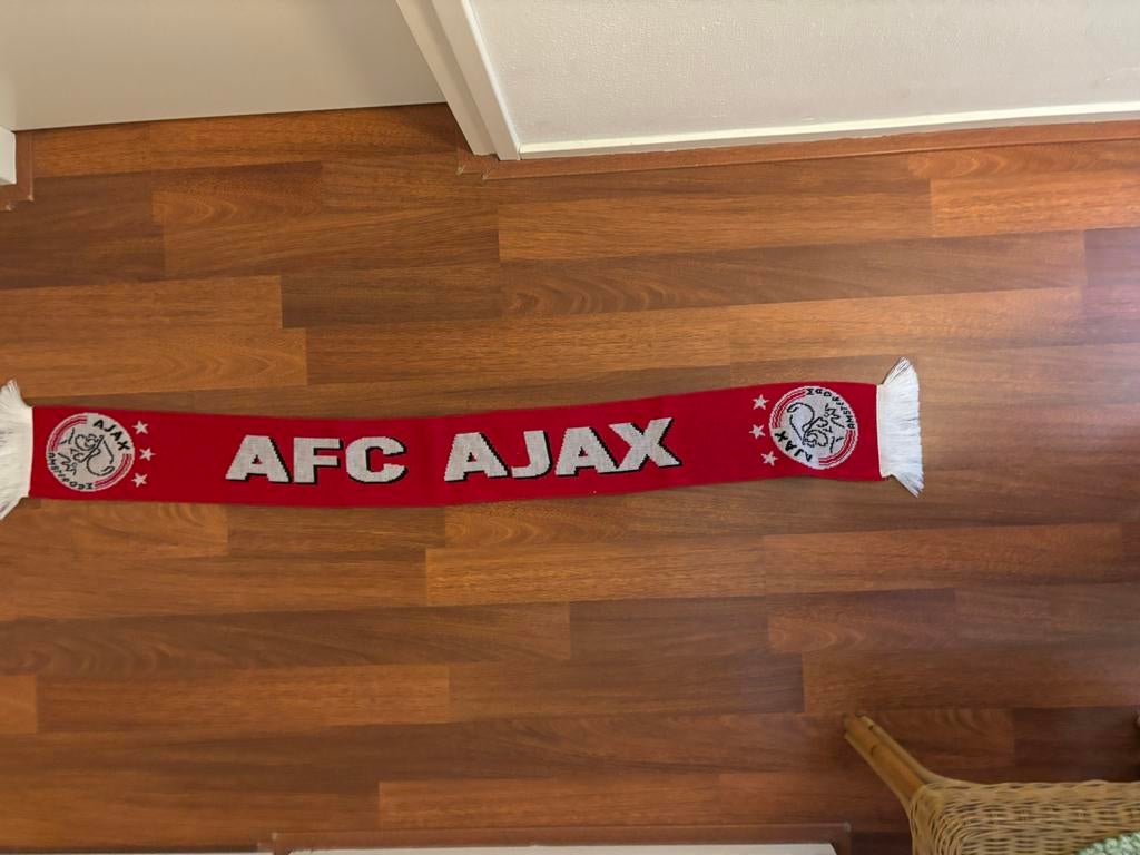 Ajax Sjaal - Klassieke Rood-Witte Fan Sjaal, Ophalen of Verzenden, Gebruikt, Ajax, Vaantje of Sjaal