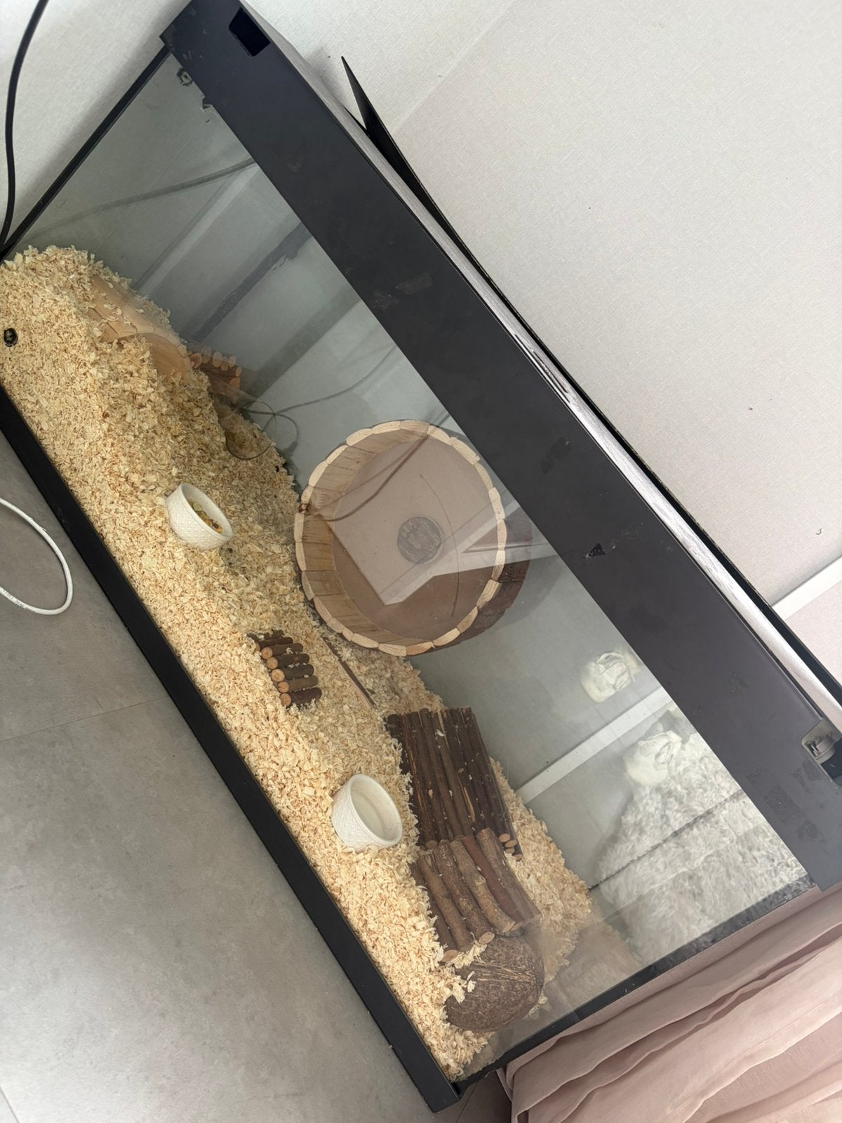 Aquarium met inhoud, Ophalen, Leeg aquarium