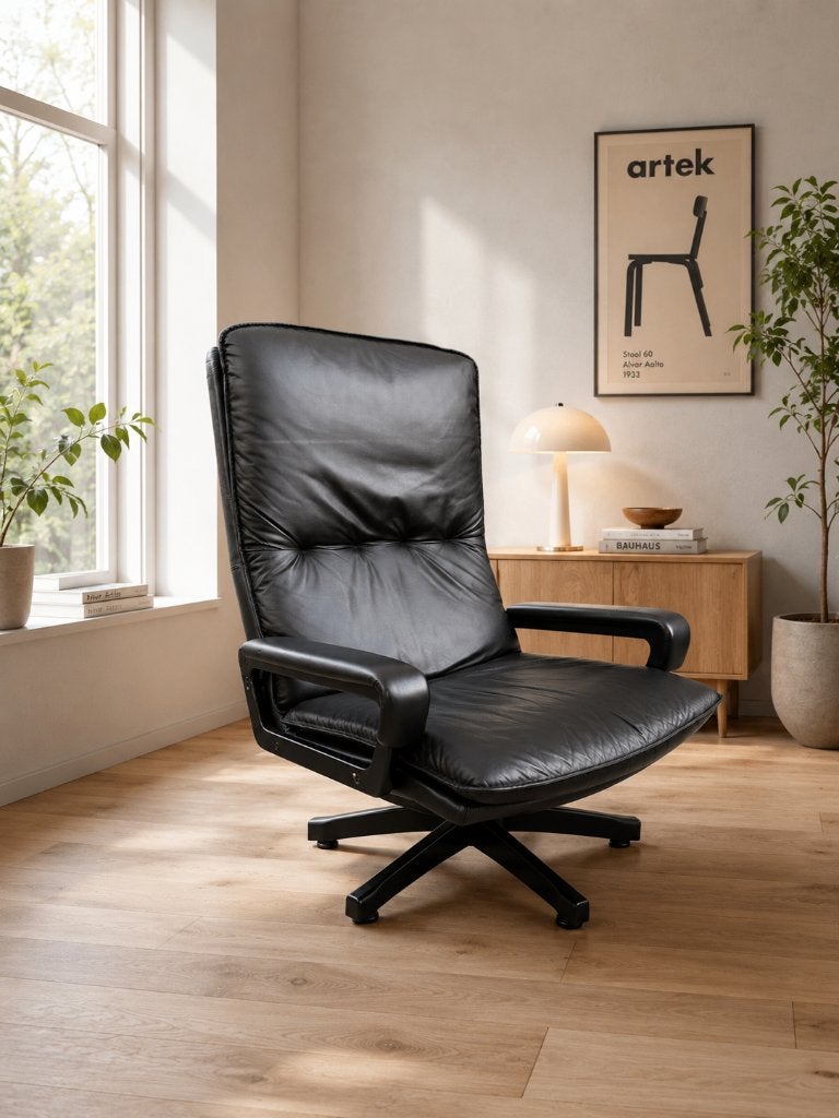 King Chair van WK Möbel in prachtige staat, Huis en Inrichting, Fauteuils, Ophalen, 75 tot 100 cm, Leer, Zo goed als nieuw