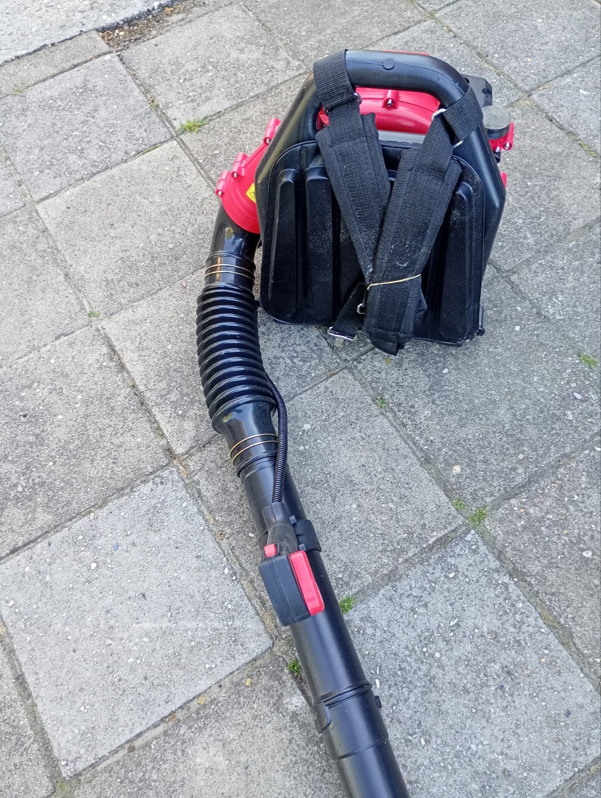 Krachtige Benzine Bladblazer - Ruggedragen, Tuin en Terras, Ophalen, Benzine, Gebruikt, Ruggedragen
