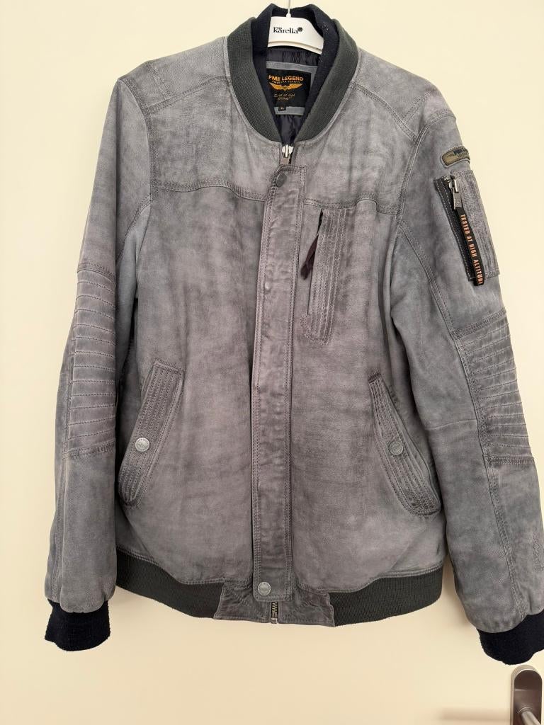 PME Legend grijze leren zomerjas, Ophalen, Maat 56/58 (XL), Zo goed als nieuw, Grijs