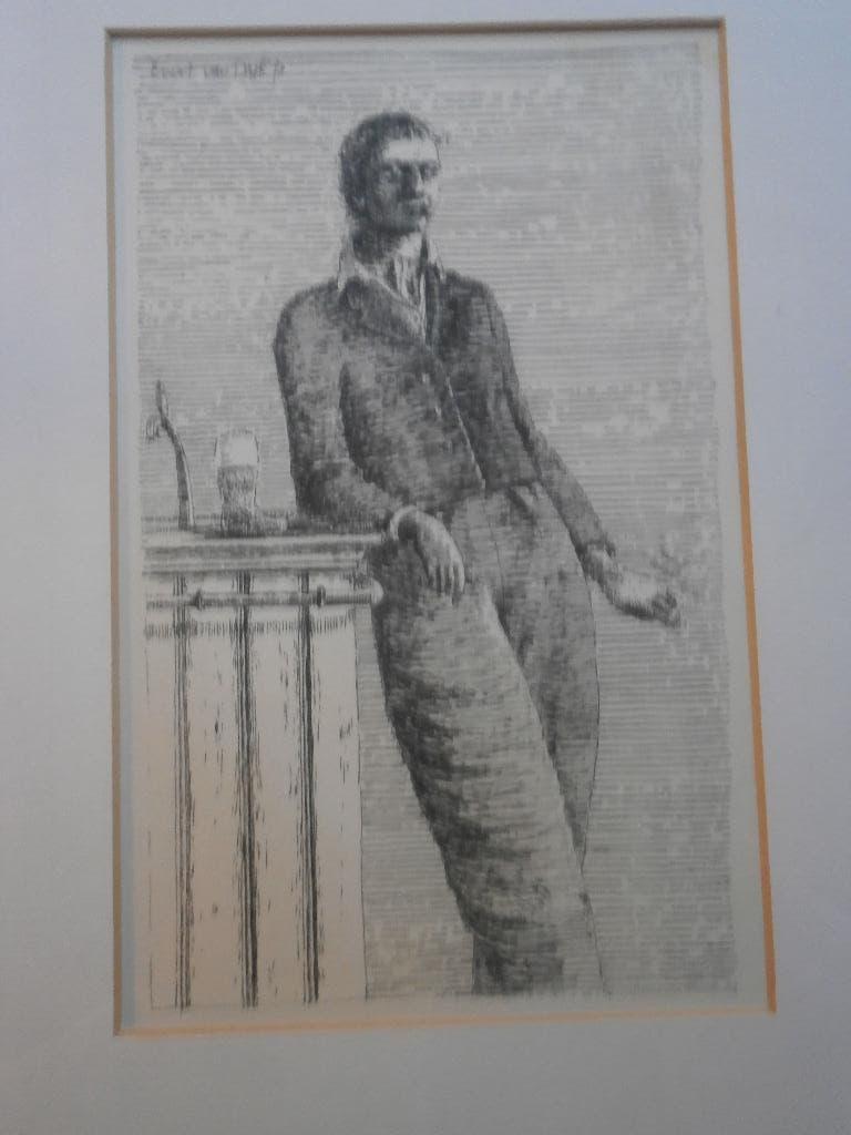 Evert van Dijk, Mooie ets v/e vrouw aan de Tap, Antiek en Kunst, Kunst | Etsen en Gravures, Ophalen, Dagelijks leven, Ets, 1950 - 1999