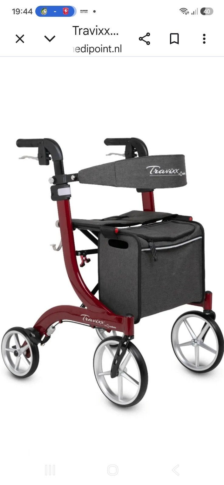 Rollator merk Travixx de Luxe, Diversen, Ophalen of Verzenden, Lichtgewicht, Zo goed als nieuw