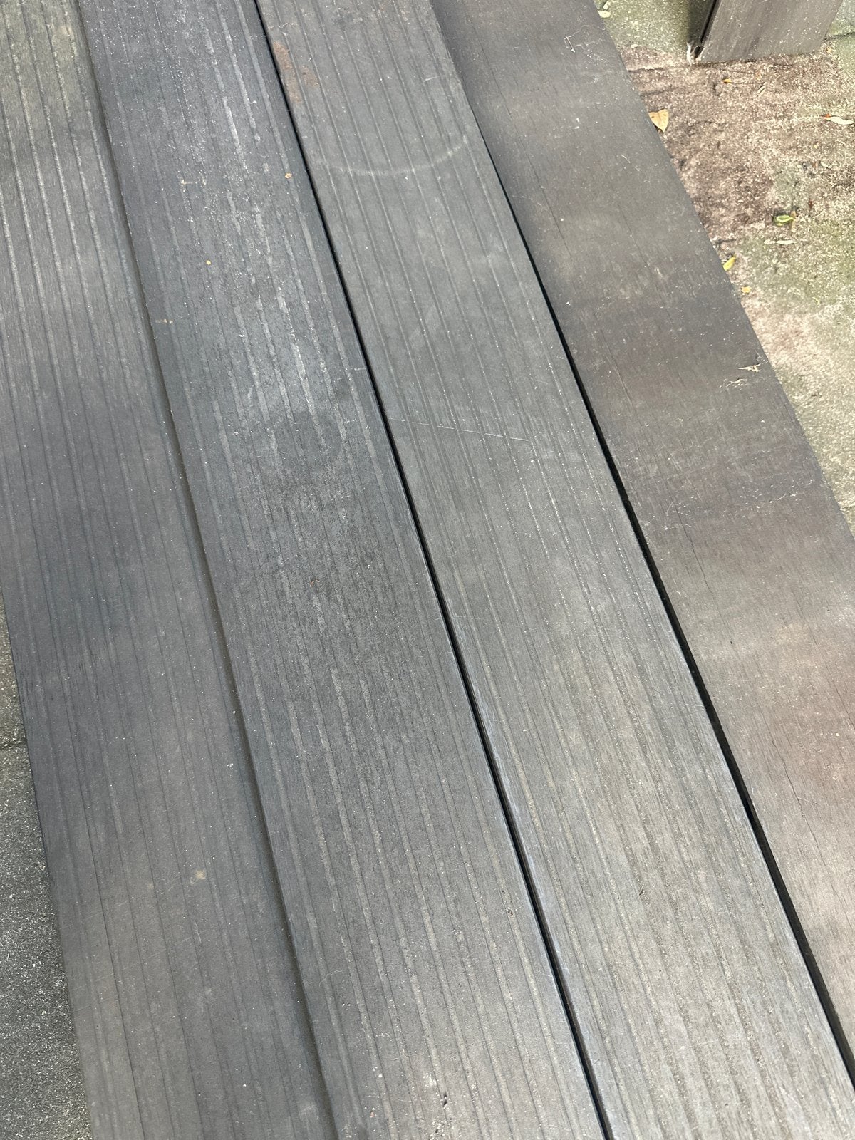 Composiet vlonderplanken antraciet met toebehoren, Ophalen, Gebruikt, Composiet