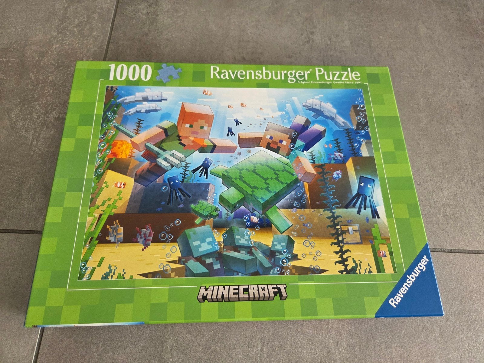 Ravensburger Minecraft Puzzel 1000 stukjes, Kinderen en Baby's, Ophalen of Verzenden, Meer dan 50 stukjes, Zo goed als nieuw, 6 jaar of ouder