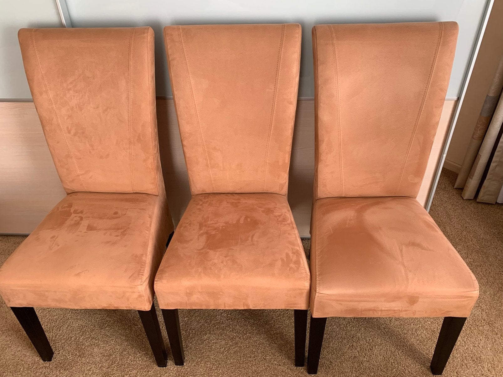 6 eetkamerstoelen in zeer goede staat, Huis en Inrichting, Stoelen, Ophalen, Zo goed als nieuw, Stof