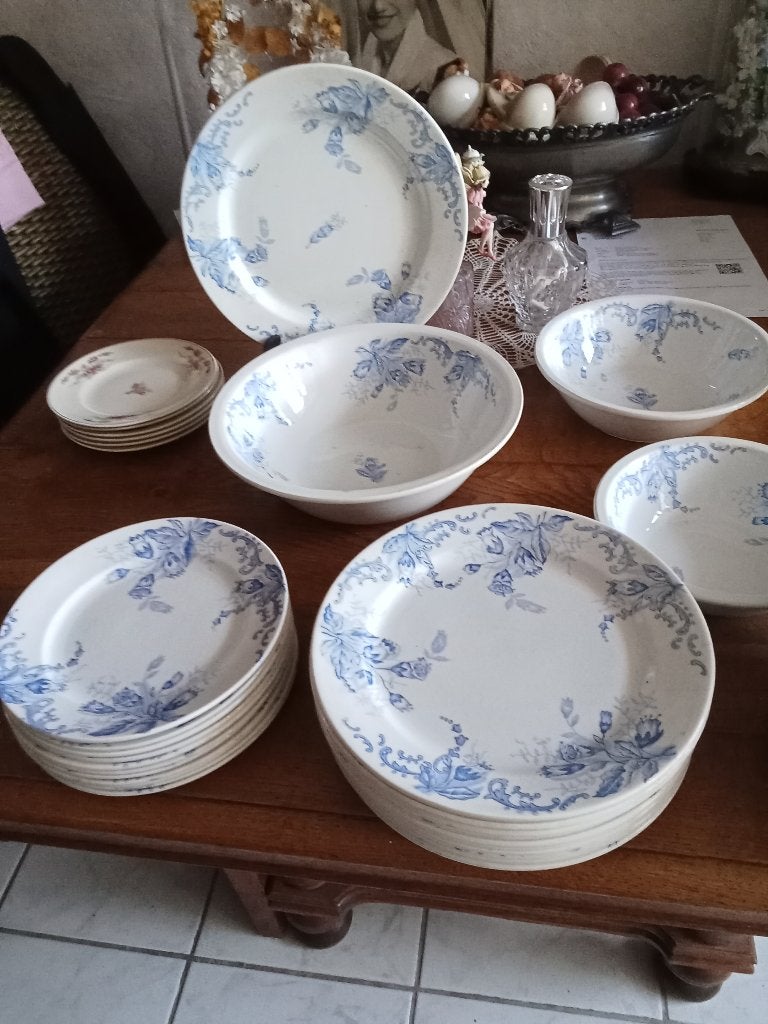 Prachtig antiek eetservies Nimy serie CLOCHETICS, Ophalen of Verzenden