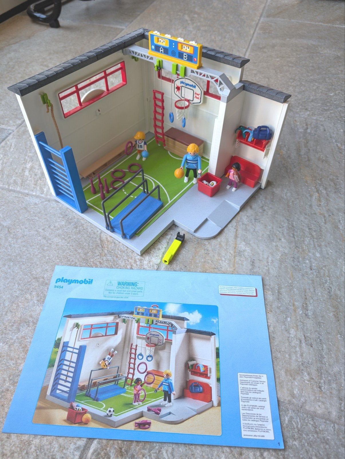Playmobil 9454 Sportlokaal / gymzaal met bouwtekening, Kinderen en Baby's, Speelgoed | Playmobil, Ophalen of Verzenden, Zo goed als nieuw
