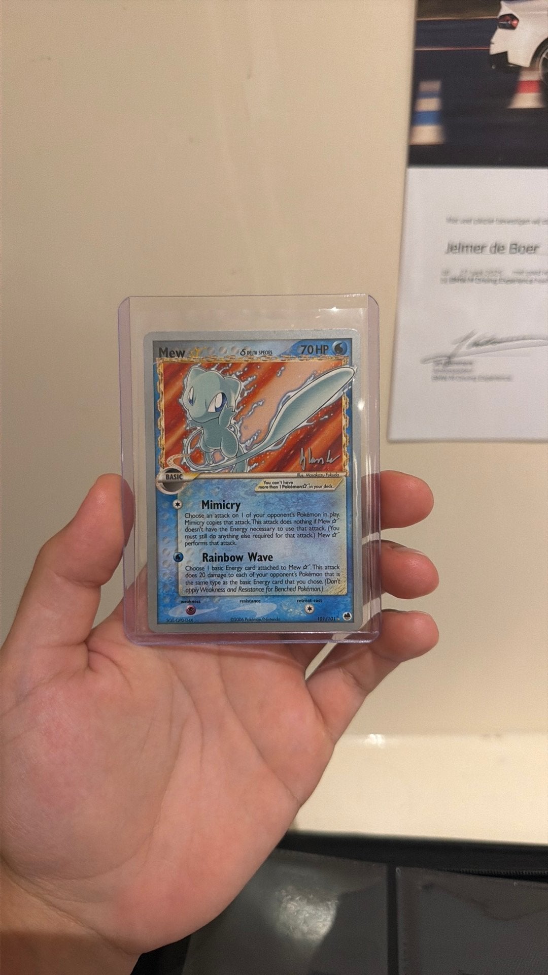 Mew Gold star TCG World championship 2008, Hobby en Vrije tijd, Verzamelkaartspellen | Pokémon, Ophalen of Verzenden, Zo goed als nieuw