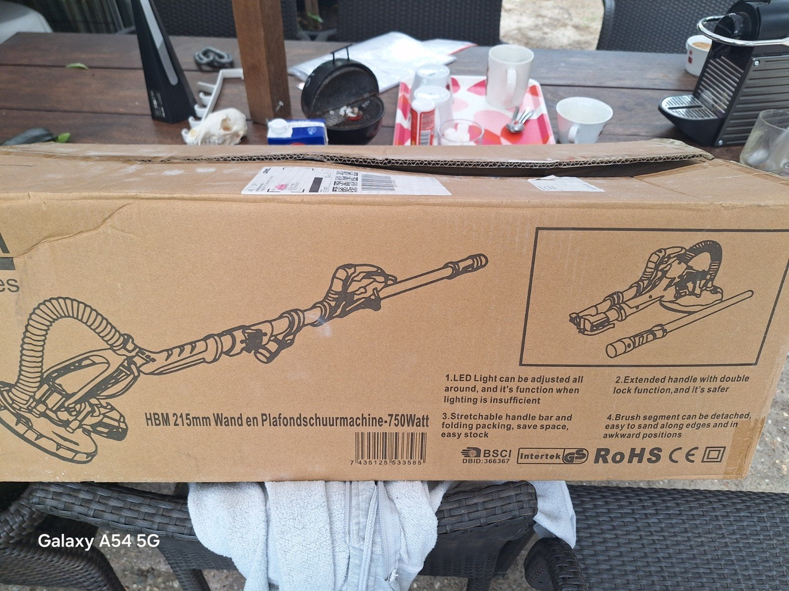 HBM 215mm Wand en Plafondschuurmachine - 750 Watt, Ophalen of Verzenden, Gebruikt, 600 tot 1200 watt, Overige typen