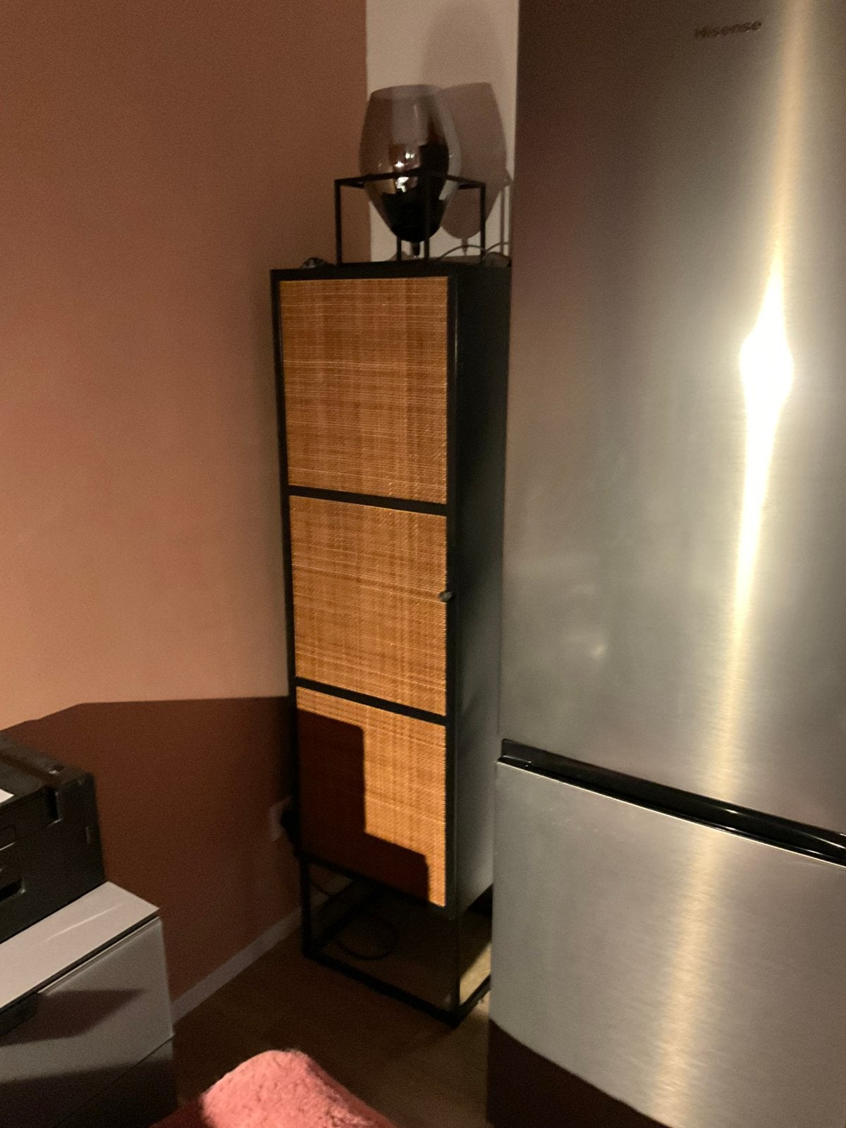 Stoere japandi vakkenkast, Huis en Inrichting, Kasten | Vitrinekasten, Ophalen, 50 tot 100 cm, Zo goed als nieuw, 150 tot 200 cm