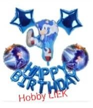 Sonic happy birthday ballonnen set nr S498, Ophalen of Verzenden, Nieuw, Versiering, Verjaardag