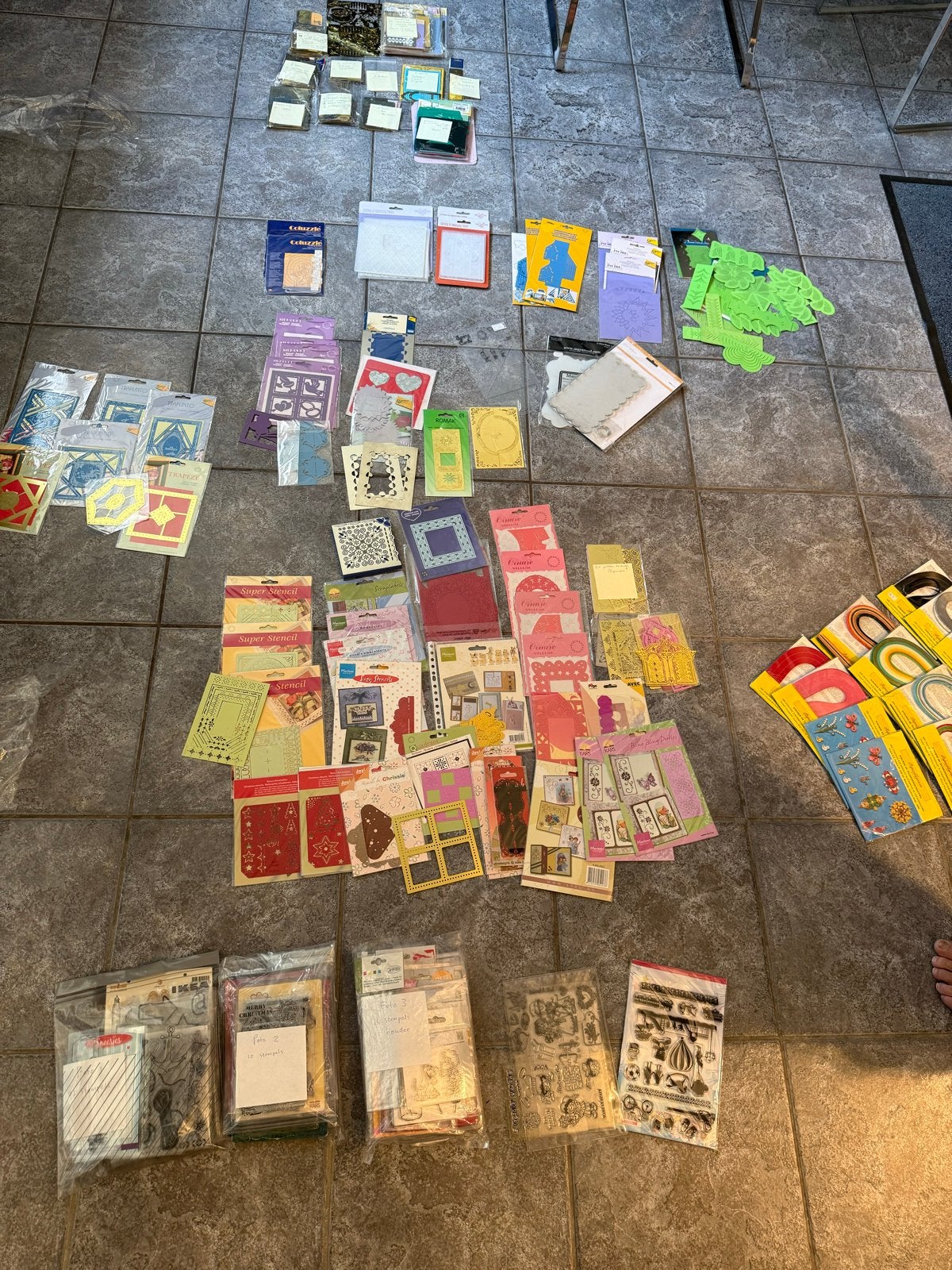 Grote partij knutselspullen: boeken, stempels, ponsen & meer, Ophalen, Gebruikt, Overige thema's, Meerkleurig