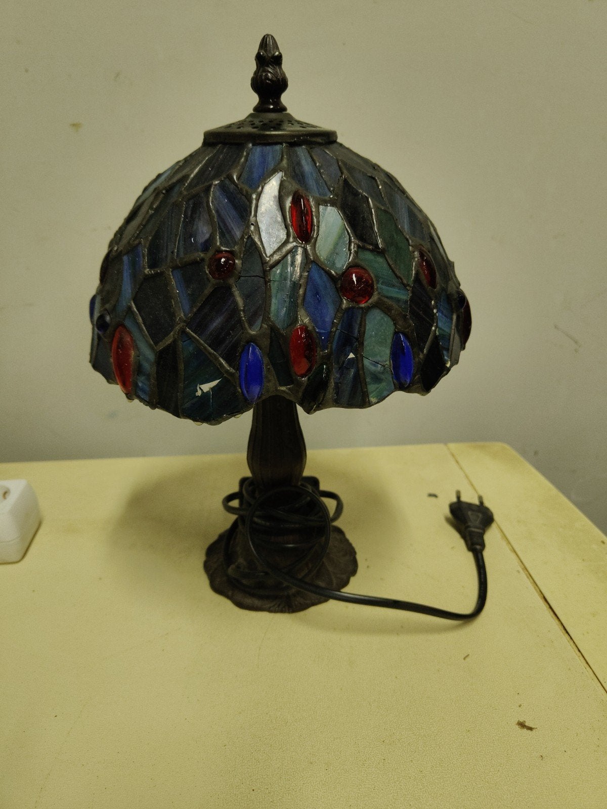 Prachtige Tiffany Tafellamp, Huis en Inrichting, Lampen | Tafellampen, Ophalen, Gebruikt, Tiffany lamp, Meerkleurig