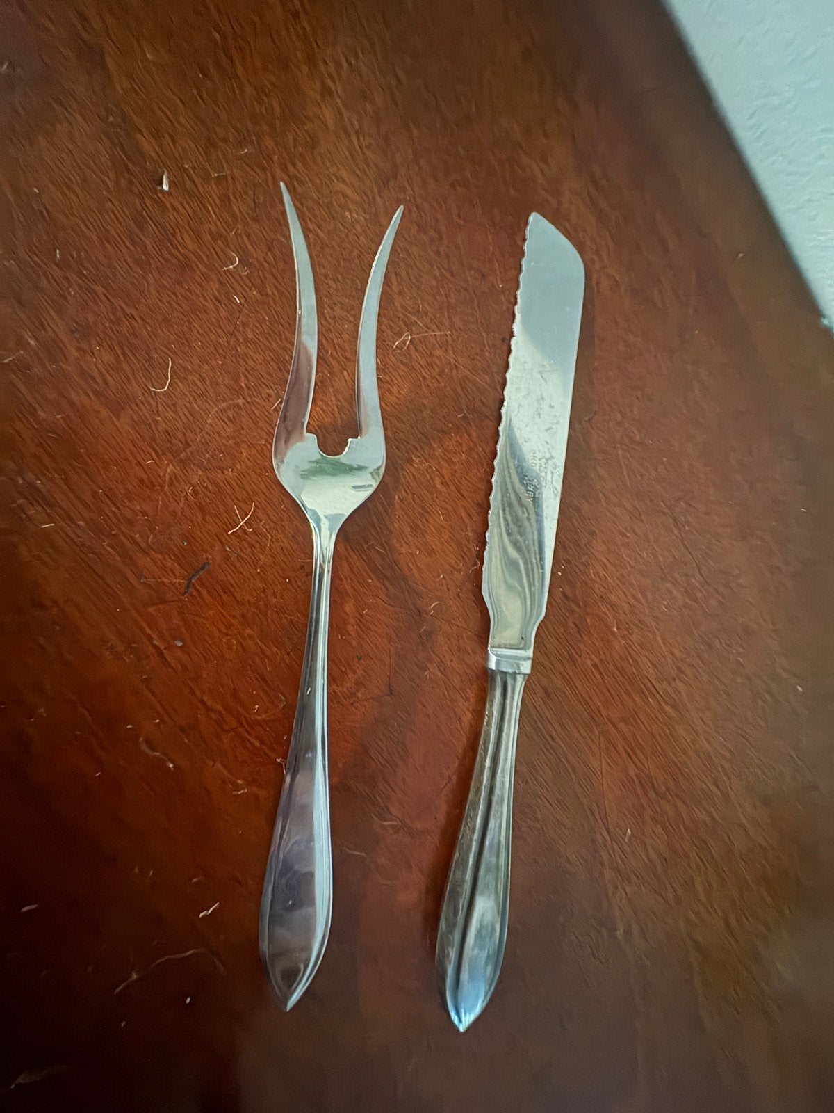 SOLA 430 puntfilet vleesvork & vleesmes / broodmes, Ophalen of Verzenden