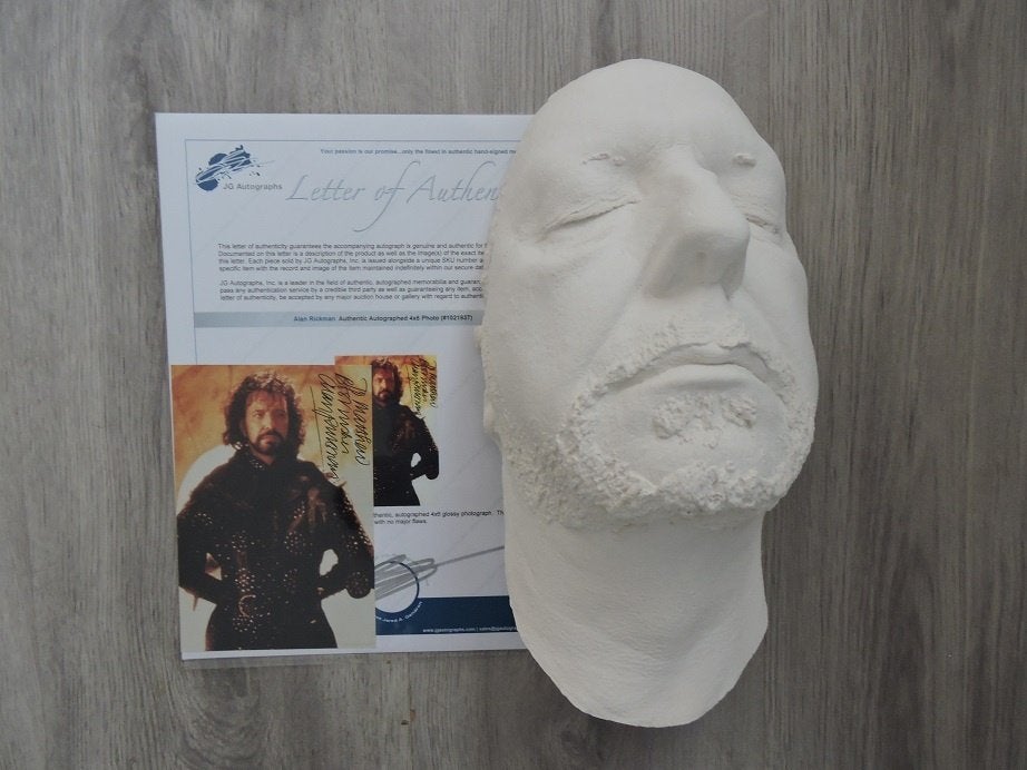 Alan rickman life size gezichtsafdruk + foto + handtekening, Ophalen of Verzenden, Gebruikt, Film, Beeldje, Replica of Model