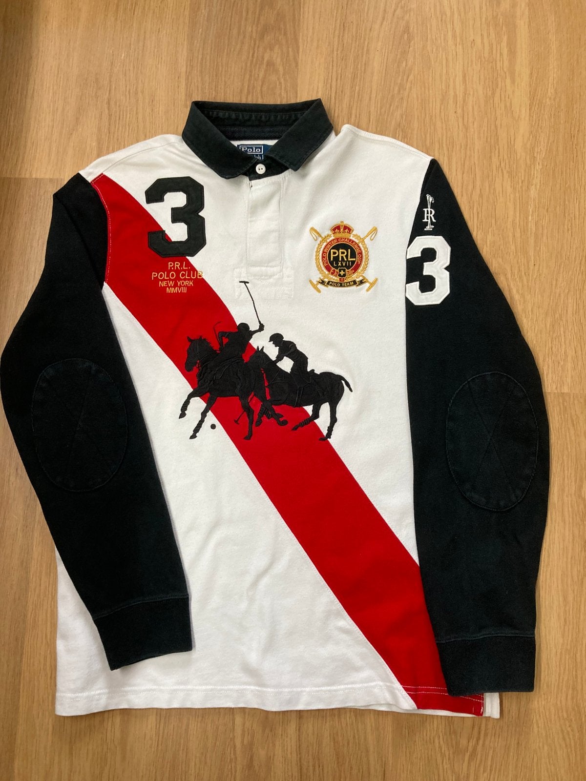 Ralph Lauren Rugbypolo - L - Double Pony - White - Black, Maat 52/54 (L), Wit, Nieuw, Ophalen of Verzenden