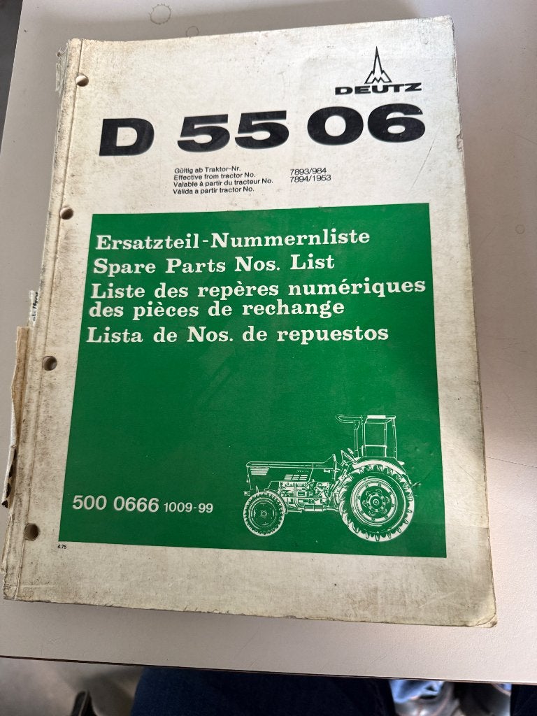 Onderdelen catalogus voor deutz 5506, Ophalen of Verzenden, Gelezen, Catalogus