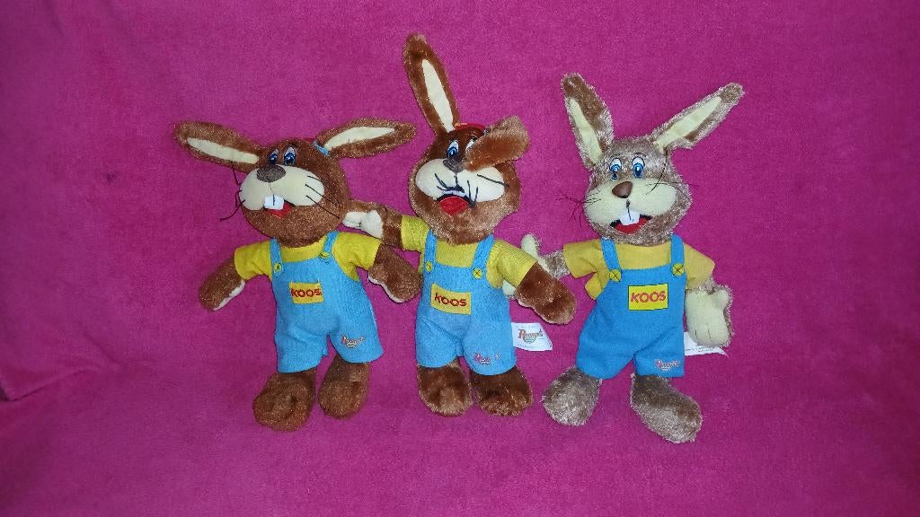 4x KOOS KONIJN MASCOTTE VAN ROOMPOT, Ophalen of Verzenden, Zo goed als nieuw, Konijn