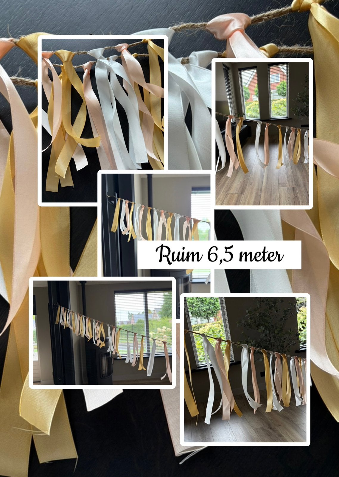Stoffen Lintjes Slinger 6,5 meter nieuw Bruiloft, Hobby en Vrije tijd, Ophalen, Nieuw, Versiering, Geboorte of Huwelijk