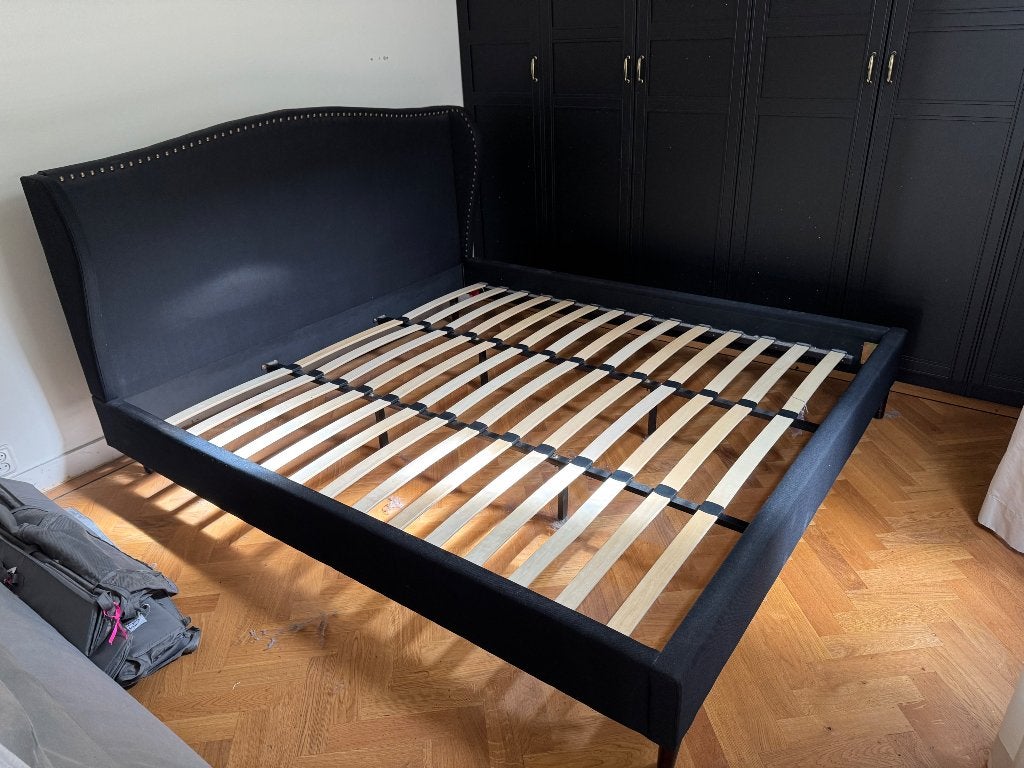 Mooi tweepersoonsbed 180cm, Ophalen, Zwart, Tweepersoons, Zo goed als nieuw