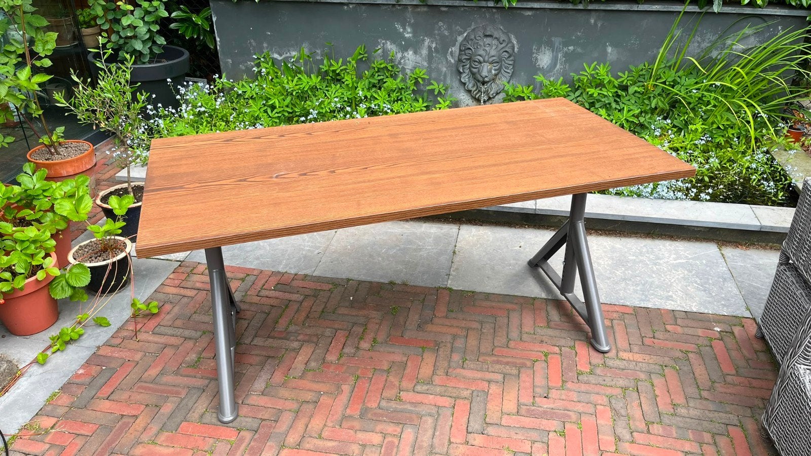 Bureau houten blad IKEA, Ophalen, Gebruikt