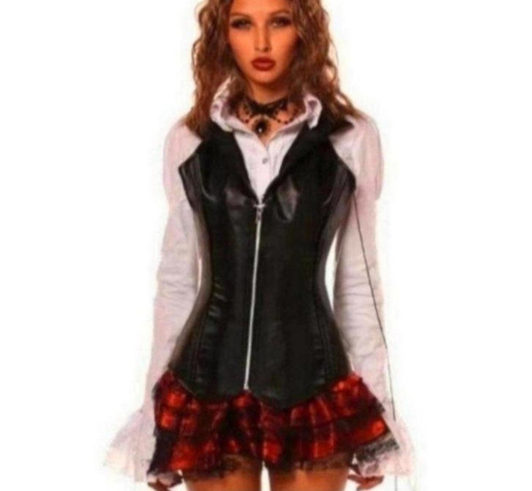 Leerlook haltertop met rits, tm 2XL, Kleding | Dames, Verzenden, Nieuw, Zwart, Zonder mouw