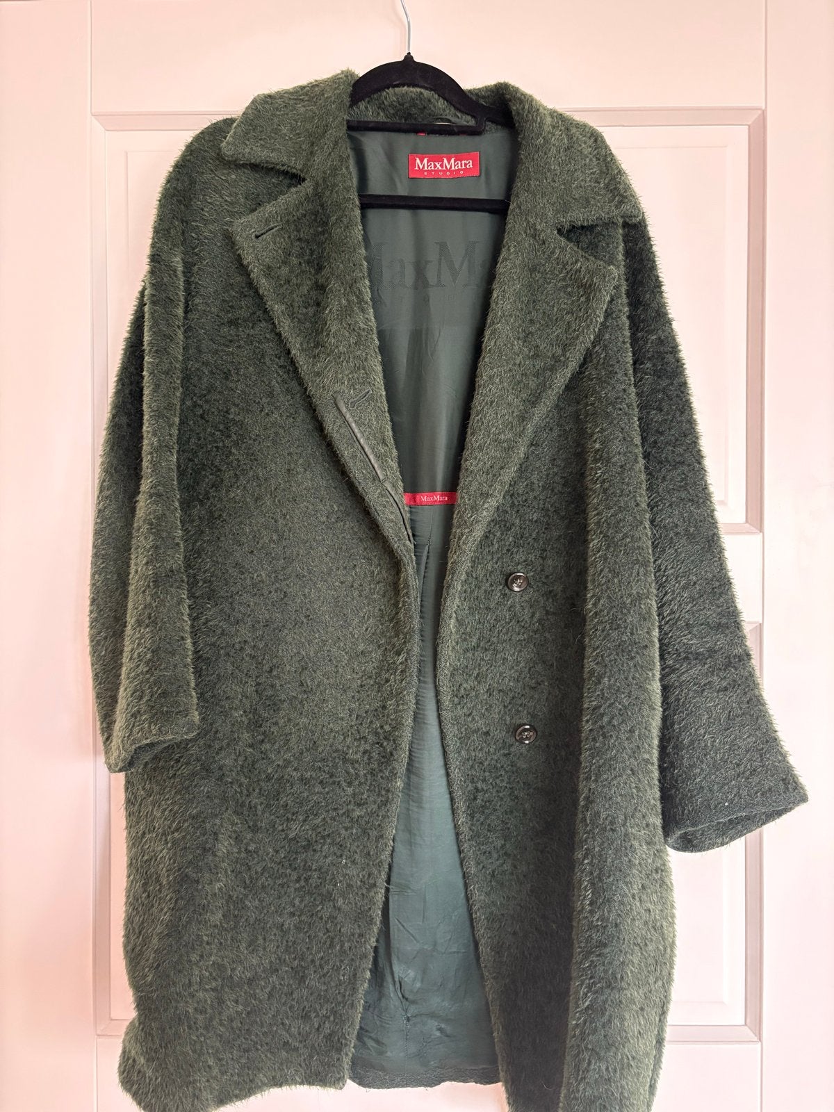MaxMara Teddy Coat Groen - Maat M/L, Ophalen of Verzenden, Zo goed als nieuw, Maat 38/40 (M), Groen