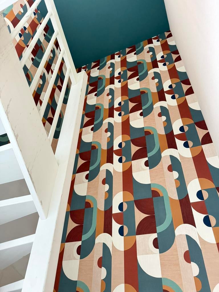 Casamance movement Vasilly behang 1 rol nieuw retro bauhaus, Ophalen of Verzenden, 10 tot 25 m², Retro